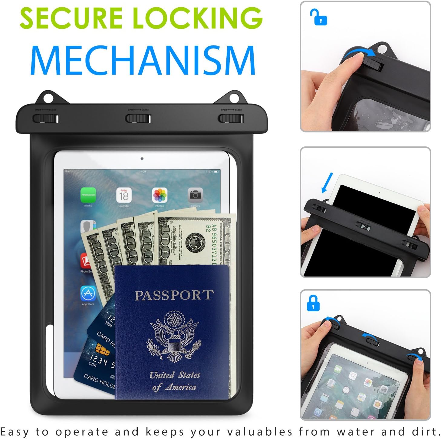 MoKo Waterproof Tablet Case Ta - مراجعة Tablet Accessories Samsung وسعره