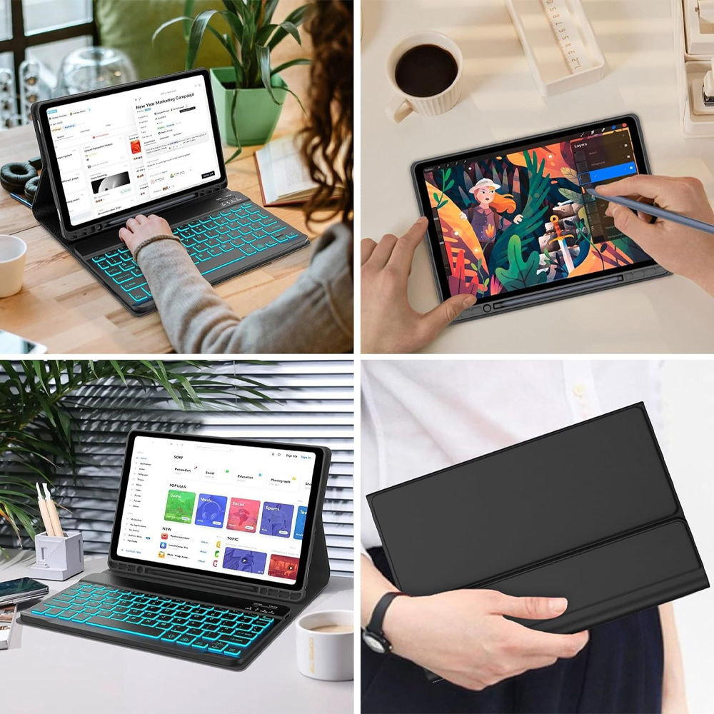 Case for Samsung Galaxy Tab A7 - مراجعة Samsung Tablet Keyboard Accessories وسعره