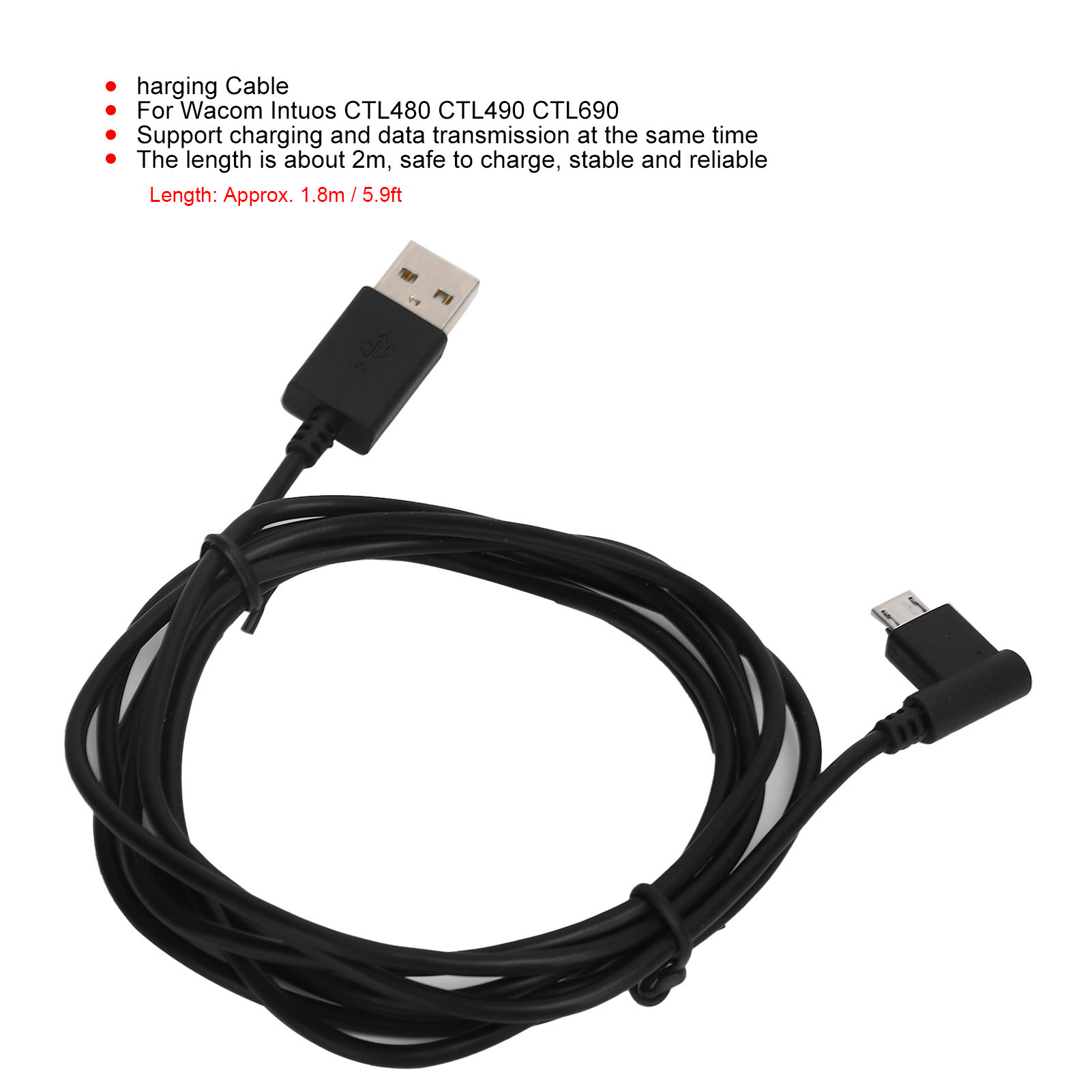 1.8m Charging Cable Power Supp - مراجعة Wacom Tablet Accessories وسعره