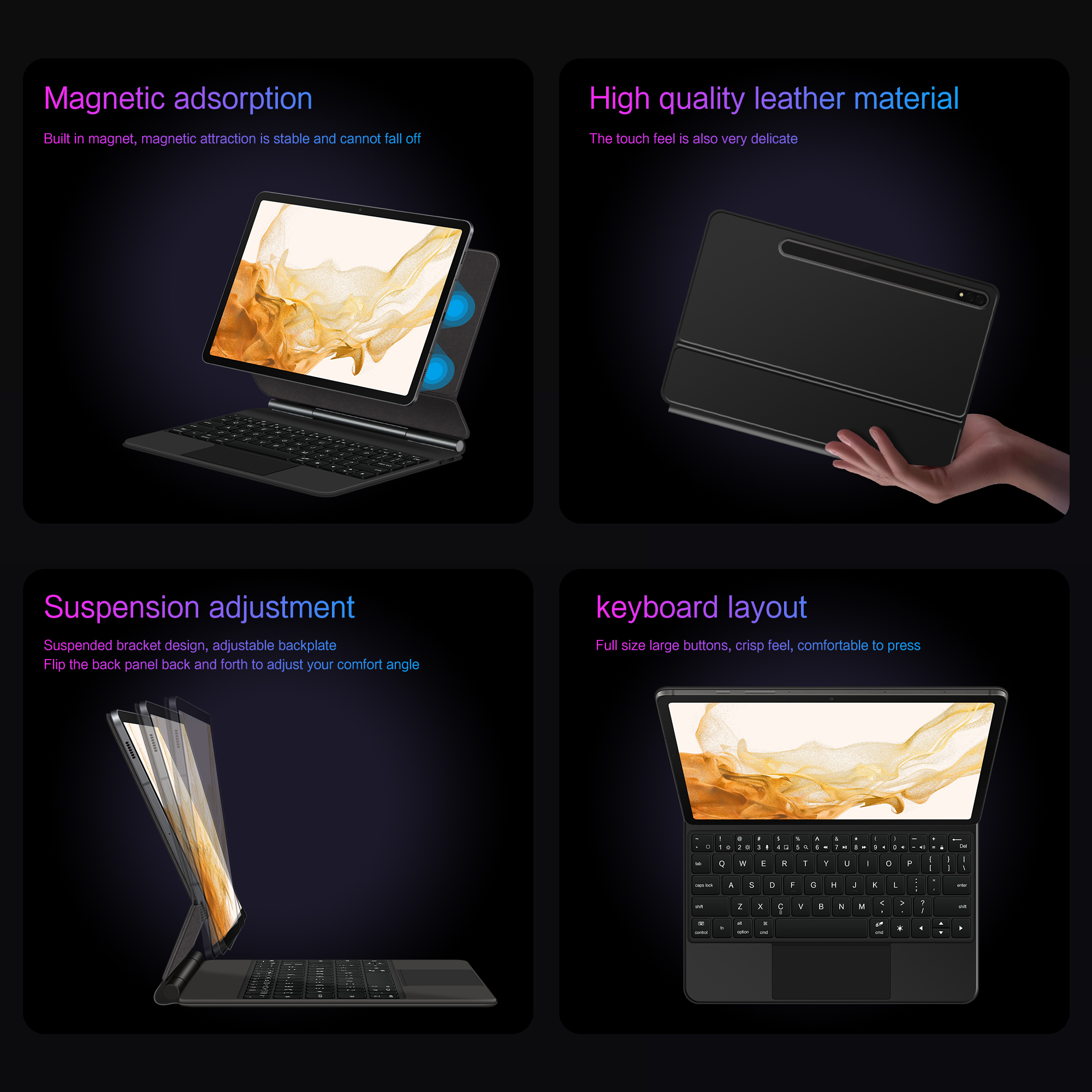 LFOIQN Magic Keyboard for Sams - مراجعة Tablet Accessories Samsung وسعره